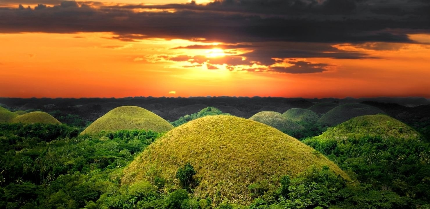 Czekoladowe Wzgórza zachód