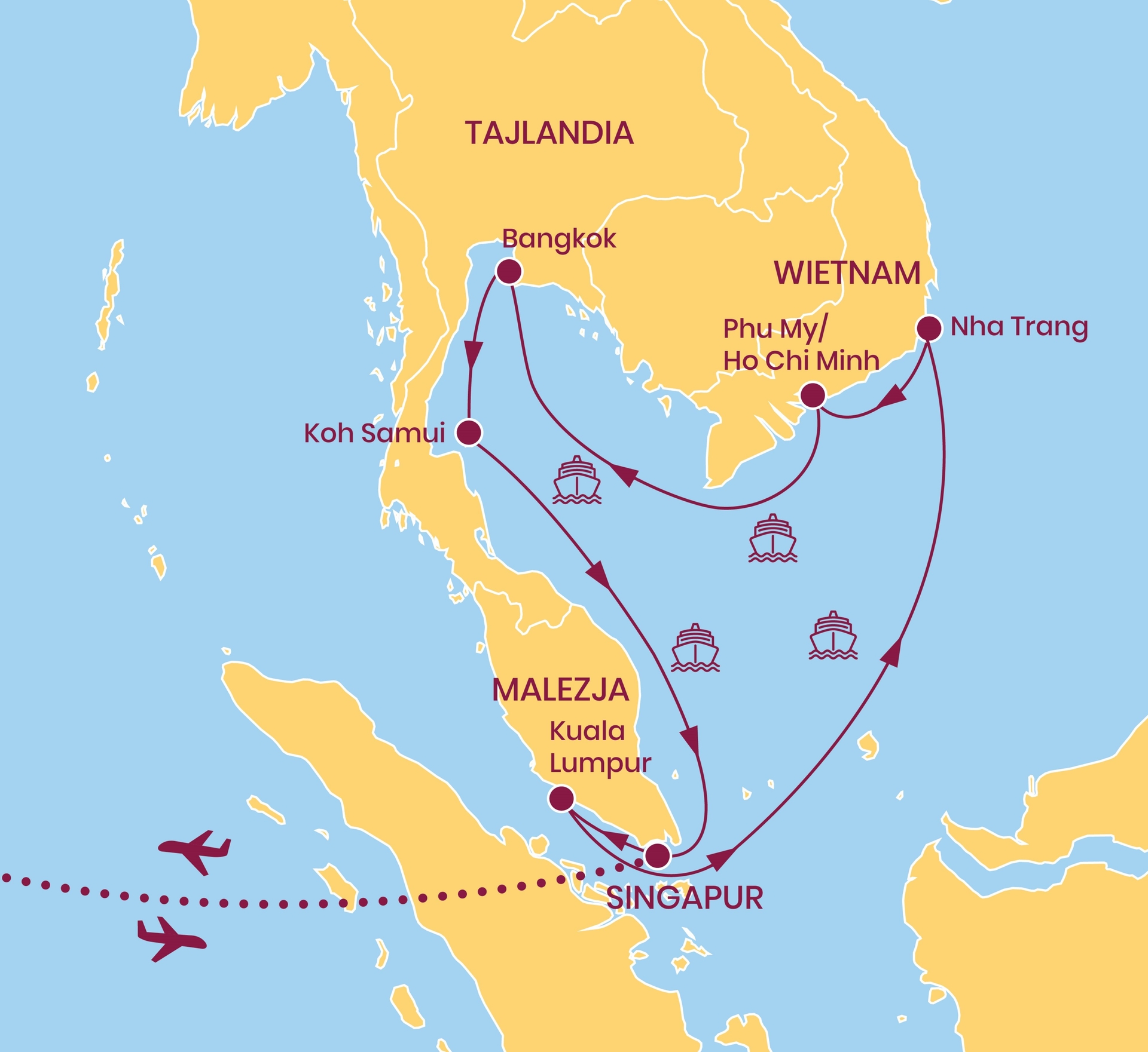 rejs statkiem wietnam trasa